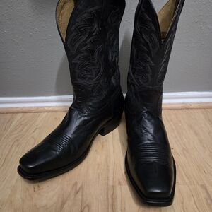 Black Leather Western Cowboy Boots By Moonshine Spirit 12 D *READ*